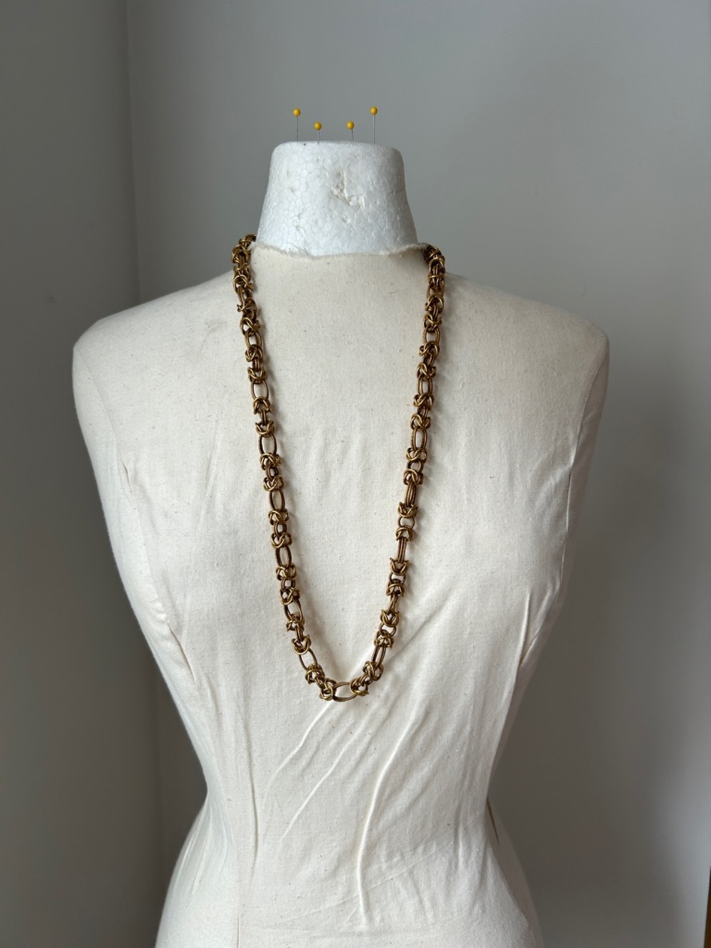 Vintage Gold Link Statement Necklace